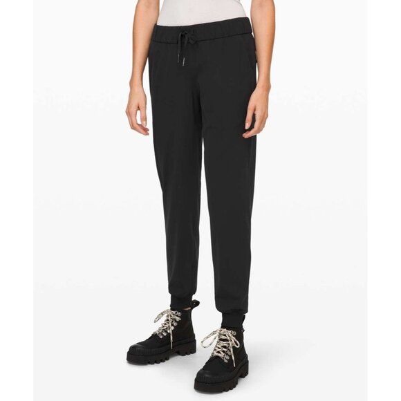 LULULEMON on the fly joggers luxstreme pants pockets drawstring waist black 8 - Picture 1 of 9